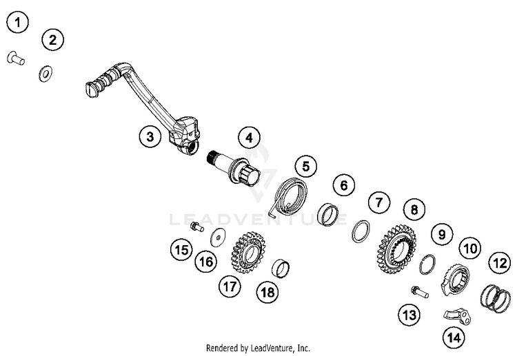 Kick Starter 250 SX ENGINE - 2017 Schematic