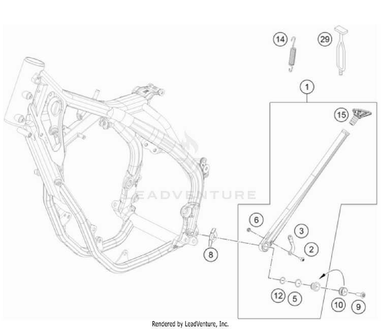 Side / Center Stand 150 XC-W CHASSIS - 2023 Schematic