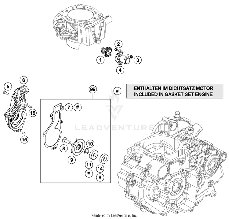 Water Pump 690 ENDURO R Engine - 2016 Schematic