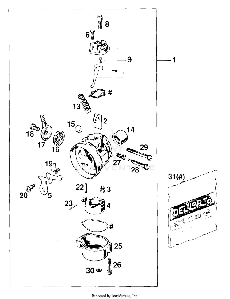 Carburetor 50 Mini Adventure Engine - 2000 Schematic