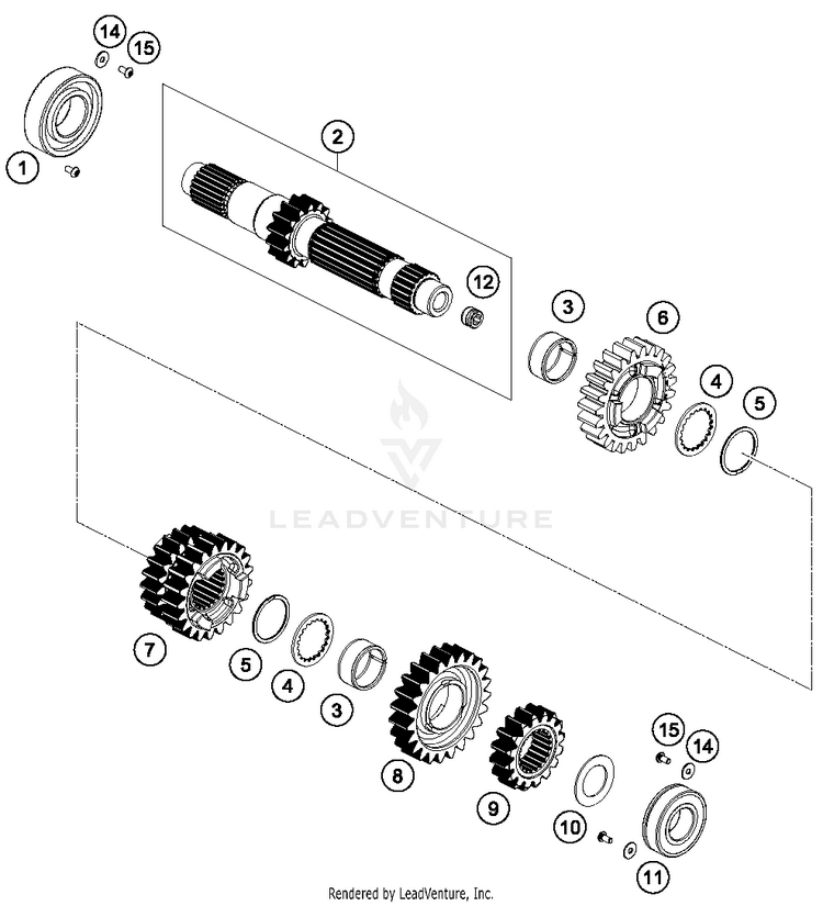 Transmission I - Main Shaft 690 DUKE ORANGE Engine - 2016 Schematic