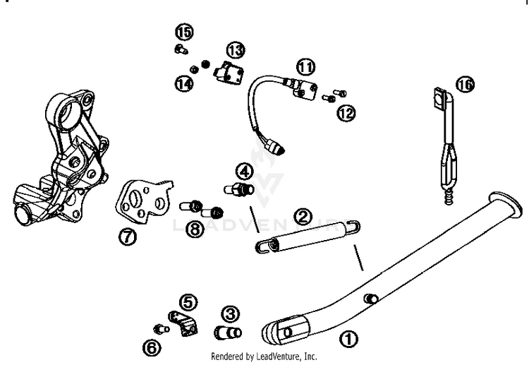 Side / Center Stand 690 Enduro Chassis - 2012 Schematic
