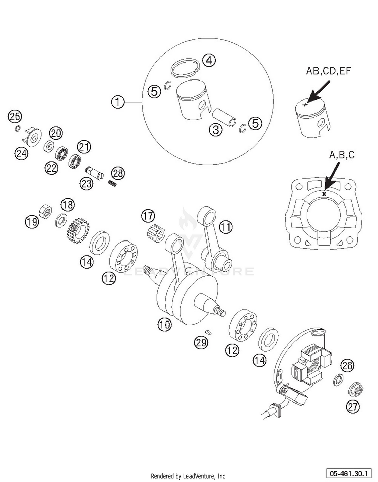 Crankshaft , Piston Schematic