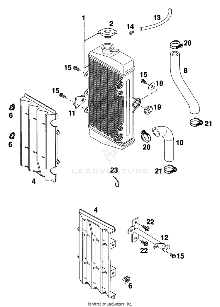 Cooling System 65 SX Engine - 2000 Schematic