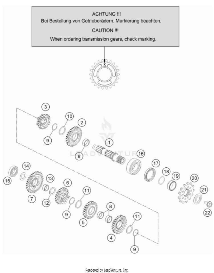Transmission Ii - Countershaft 150 / EXC / XC-W Engine - 2022 Schematic