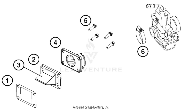 Reed Valve Case 65 SX Engine - 2016 Schematic