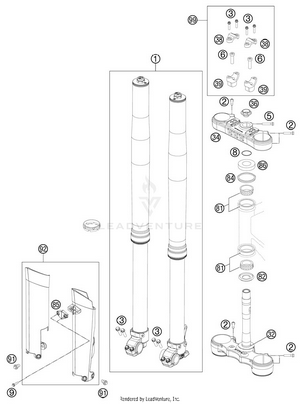 Front Fork, Triple Clamp Schematic