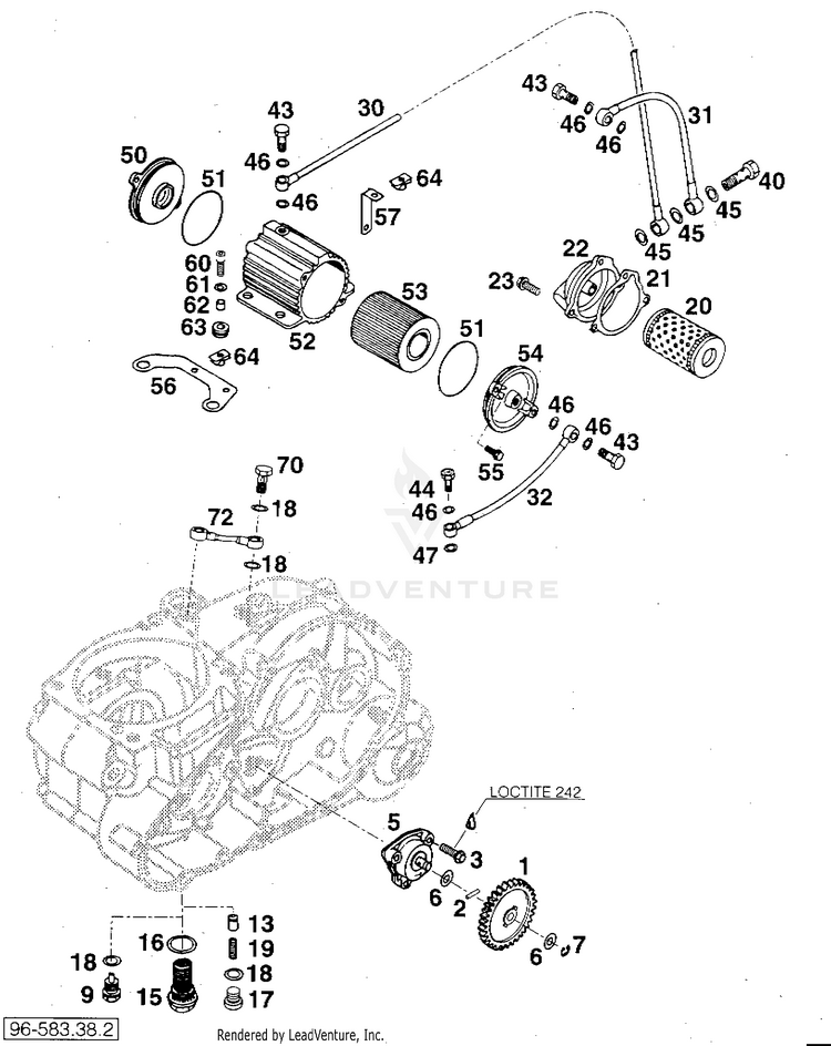 Lubricating System Sc, Rxc 620 RXC Engine - 1996 Schematic