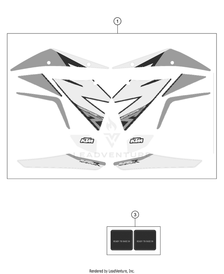 Decal 1290 SUPER ADVENTURE R CHASSIS - 2019 Schematic