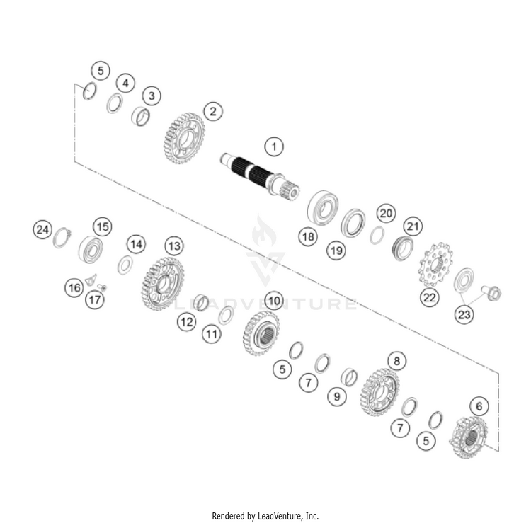 Transmission Ii - Countershaft 250 SX-F Engine - 2023 Schematic
