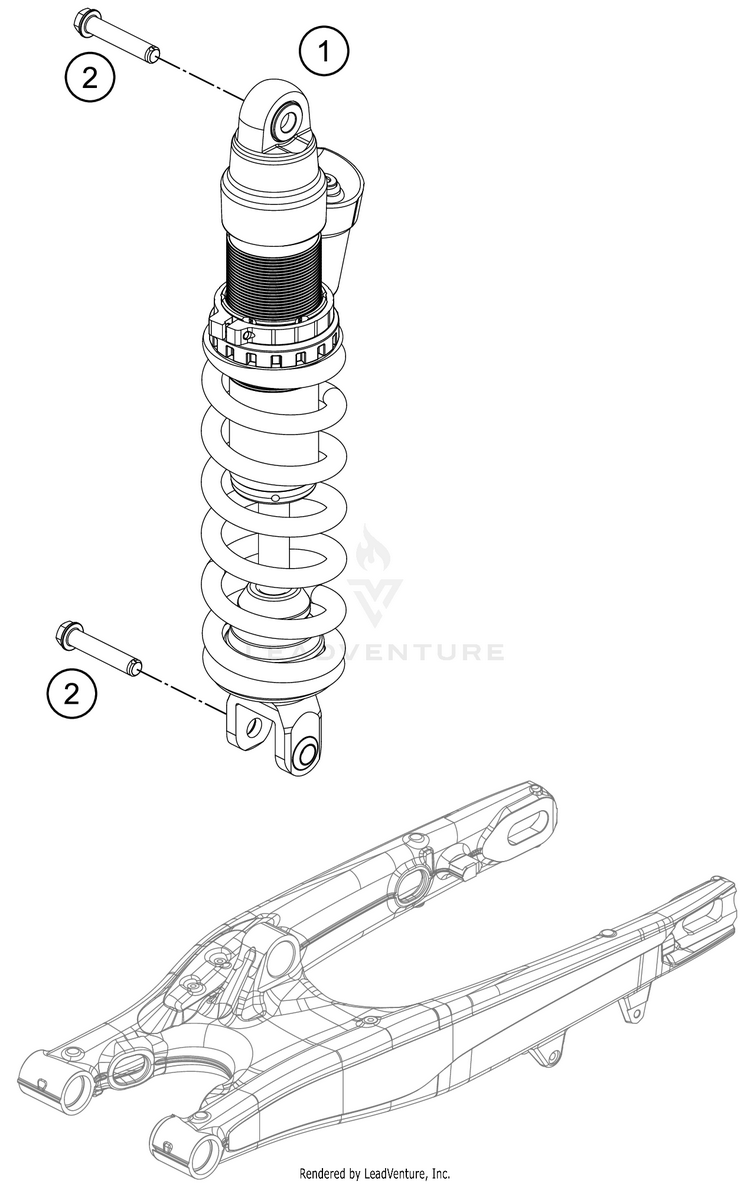 Shock Absorber 150 XC-W TPI CHASSIS - 2020 Schematic