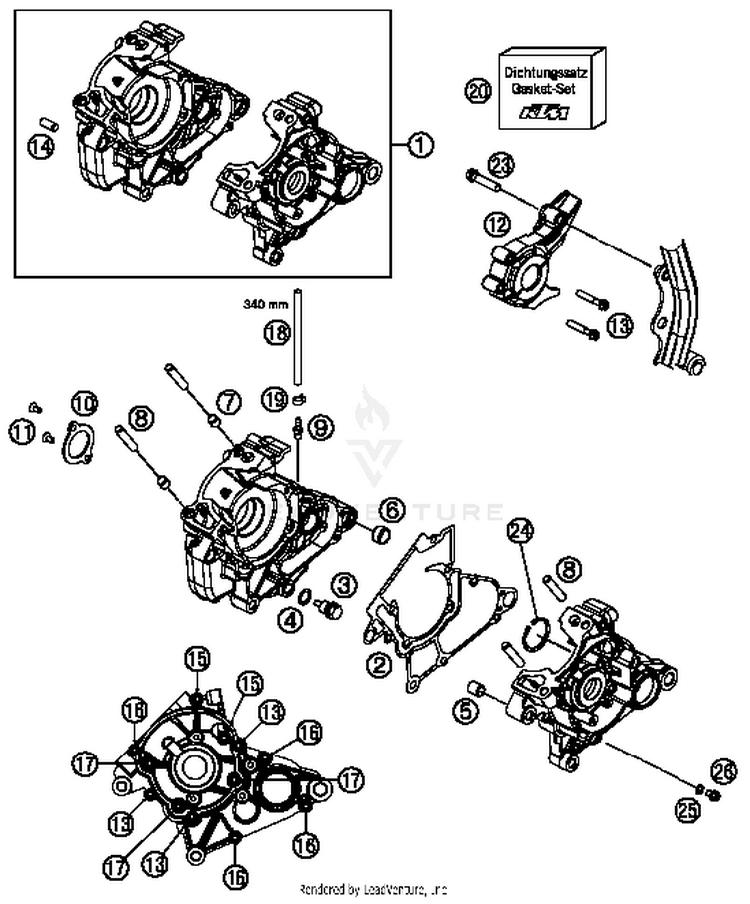 Engine Case 50 SX MINI Engine - 2016 Schematic