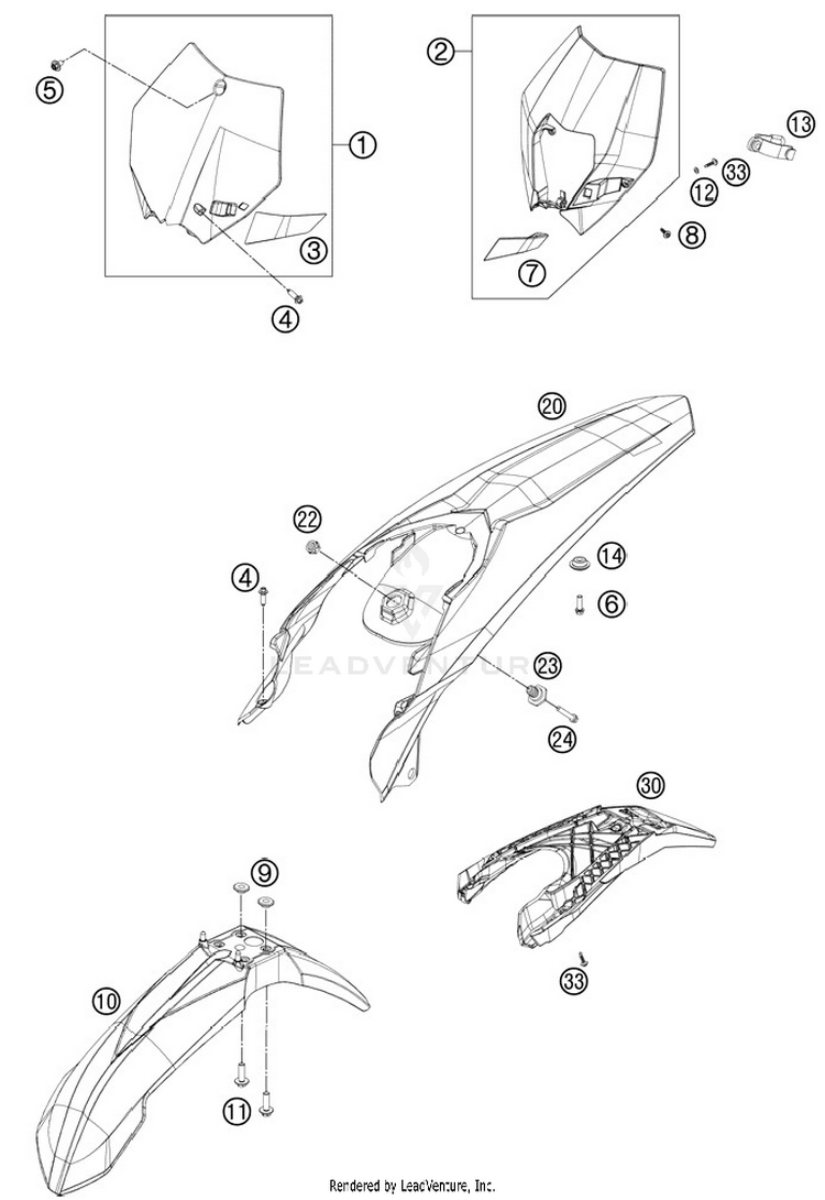 Mask, Fenders 250 XCFW Chassis - 2012 Schematic
