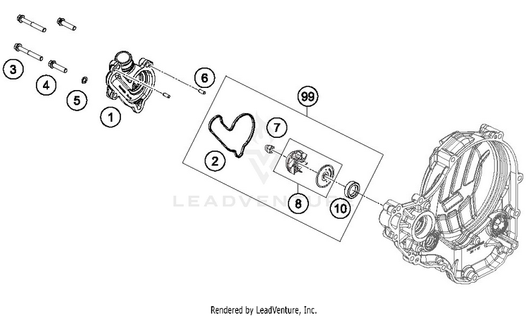 Water Pump 250 SX-F ENGINE - 2019 Schematic