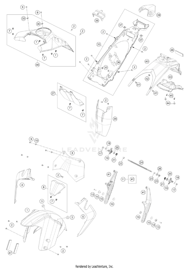 Mask, Fenders 1290 SUPER ADVENTURE R OT US CHASSIS - 2022 Schematic