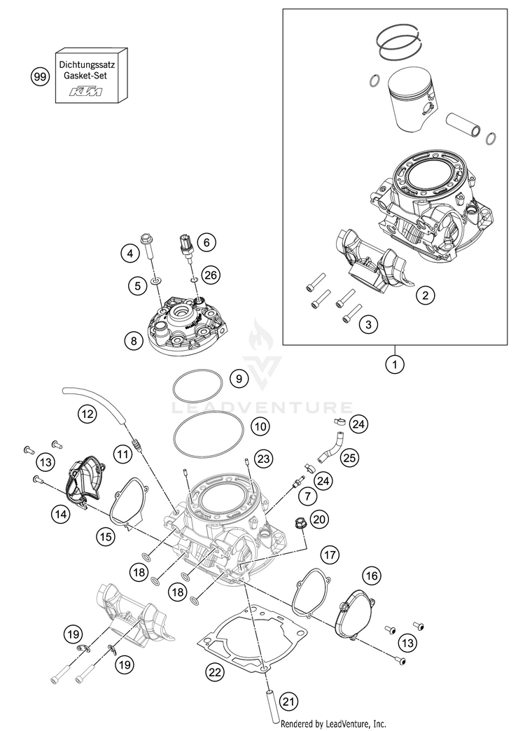 Cylinder, Cylinder Head 300 XC TPI ENGINE - 2020 Schematic
