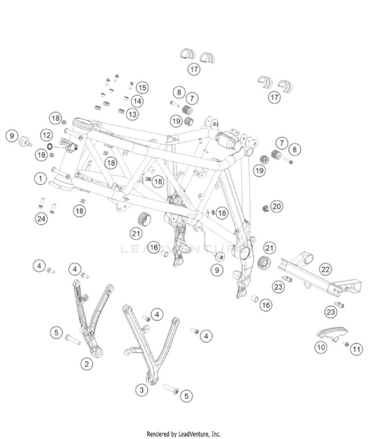 Frame 1290 SUPER ADVENTURE S, black US CHASSIS - 2022 Schematic