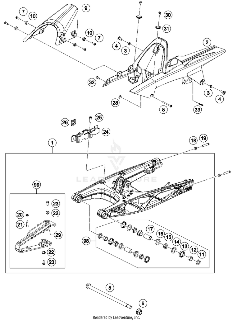 Swing Arm RC 390 CUP USA Chassis - 2016 Schematic