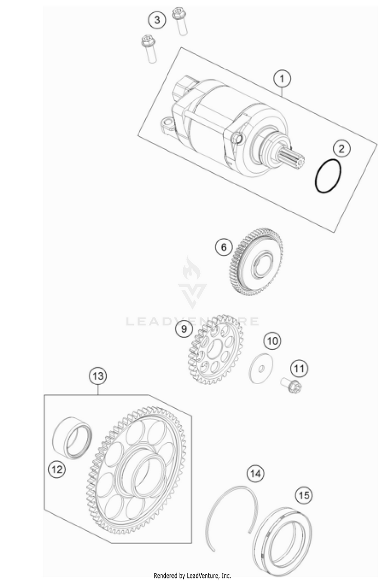 Electric Starter 350 EXC-F USA Engine - 2022 Schematic