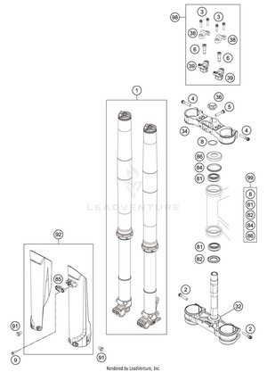 Front Fork, Triple Clamp Schematic
