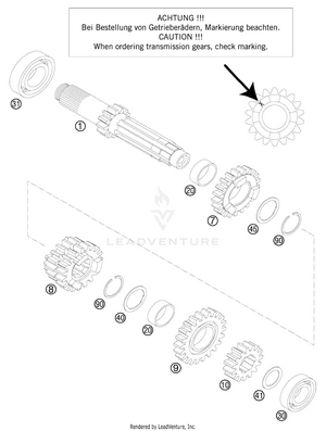 Transmission I - Main Shaft Schematic