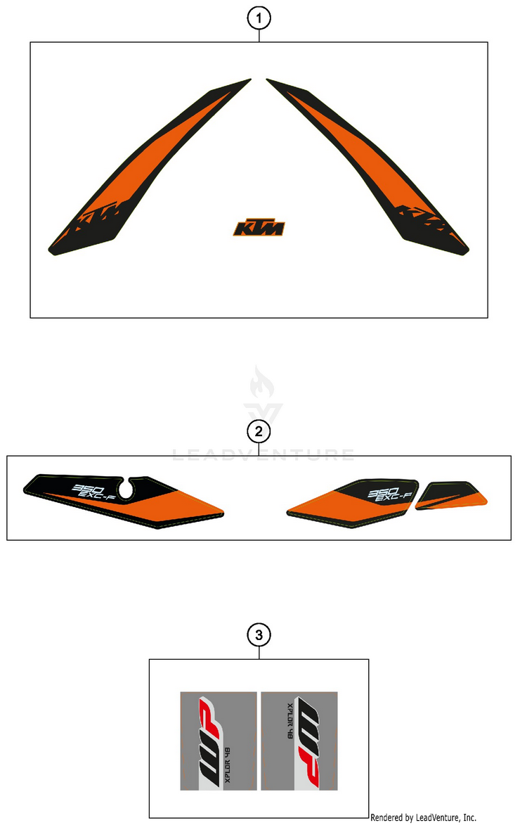 Decal 350 EXC-F CHASSIS - 2019 Schematic