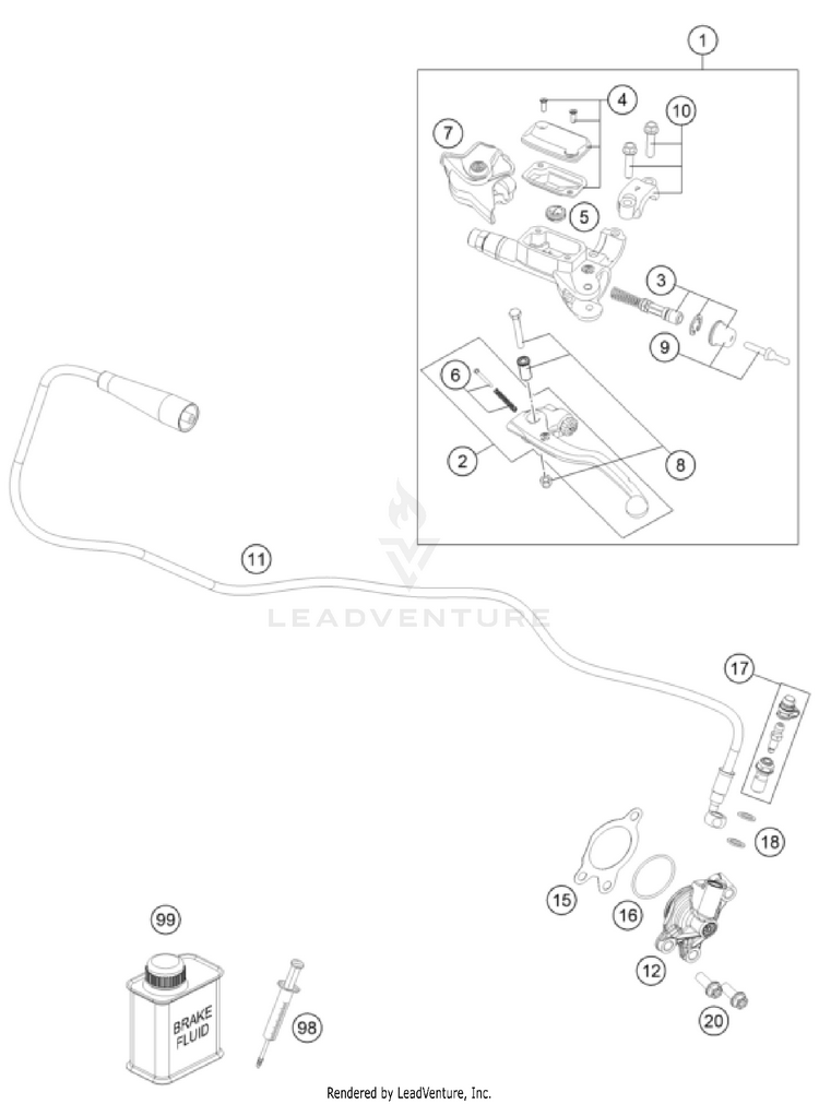 Clutch Control 250 SX-F ENGINE - 2026 Schematic