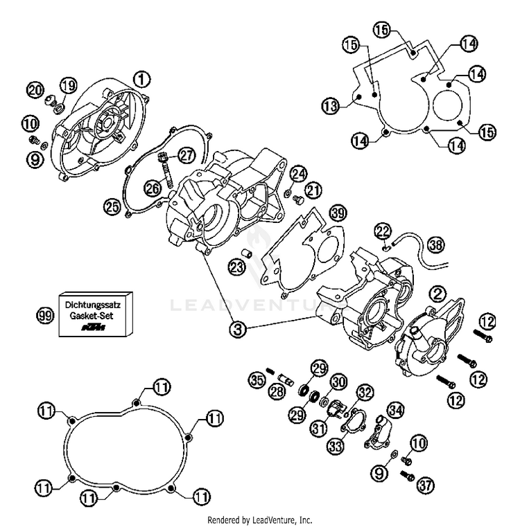 Engine Case 50 SX Engine - 2007 Schematic
