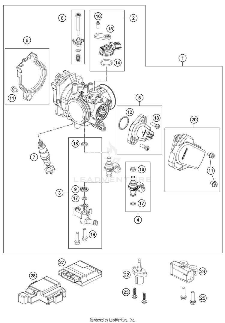 Throttle Body 500 EXC-F 500 EXC-F SIX DAYS Engine - 2021 Schematic
