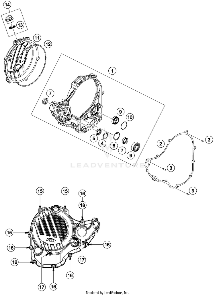 Clutch Cover 350 SX-F ENGINE - 2018 Schematic
