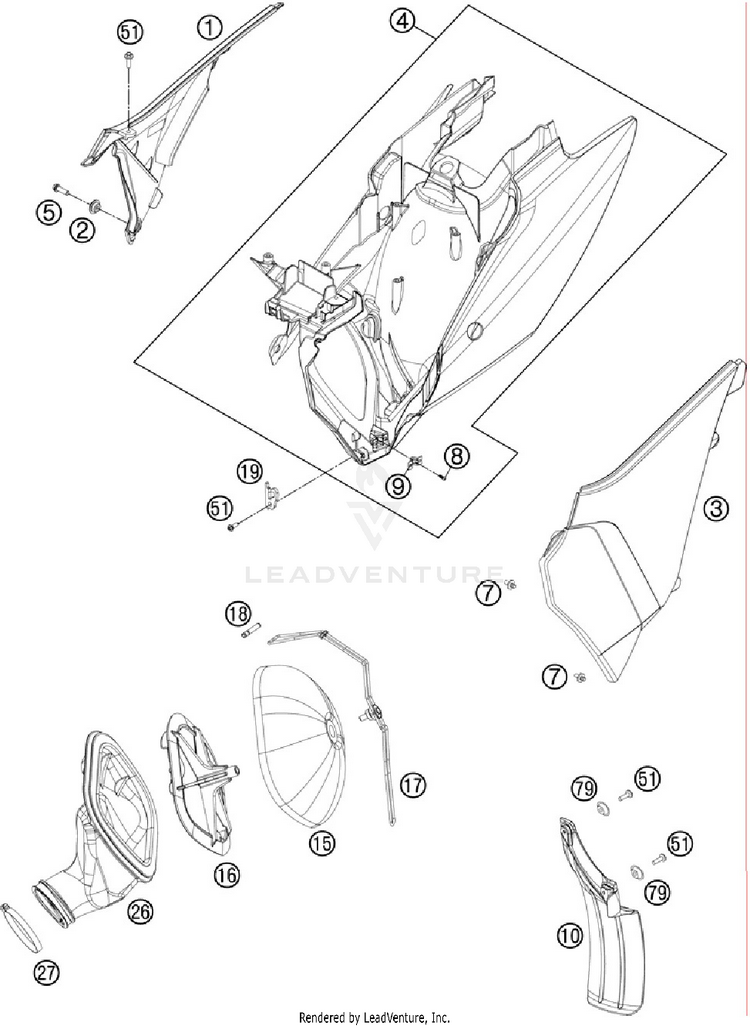 Air Filter 300 XC Chassis - 2012 Schematic