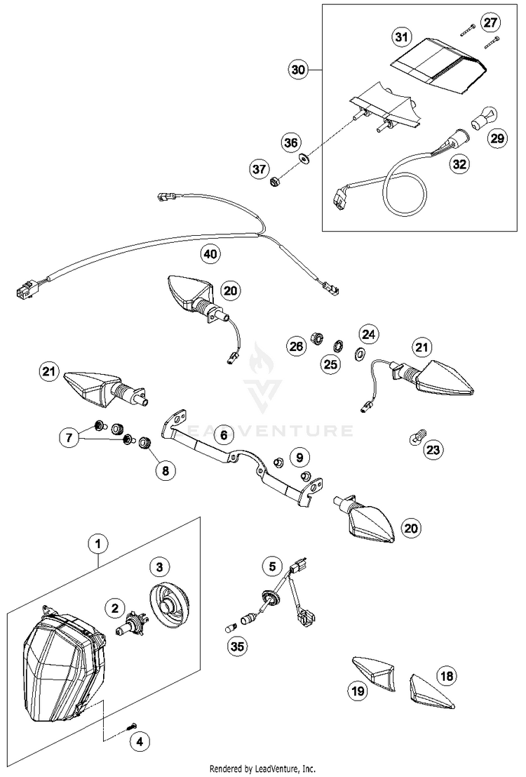 Lighting System 690 ENDURO R Chassis - 2016 Schematic
