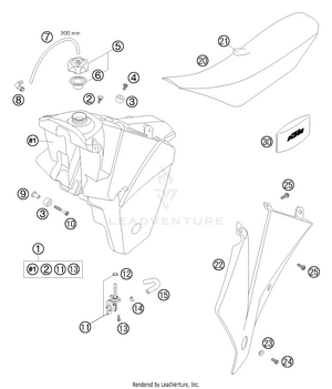 Tank, Seat, Cover Schematic
