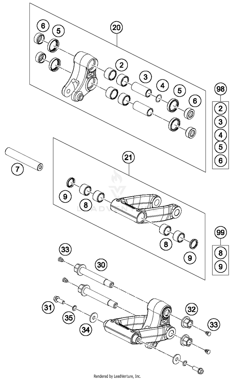Pro Lever Linking 690 ENDURO R CHASSIS - 2017 Schematic