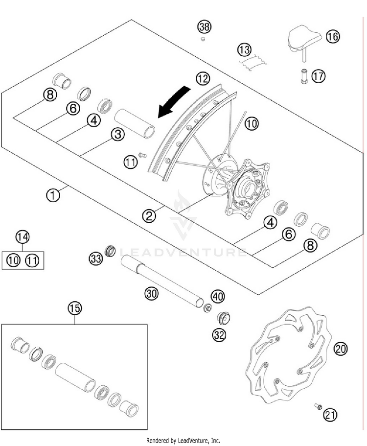 Front Wheel 150 XC Chassis - 2012 Schematic
