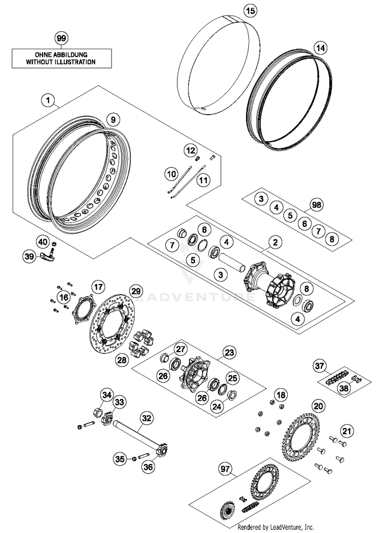 Rear Wheel 1290 SUPER ADVENTURE R CHASSIS - 2018 Schematic