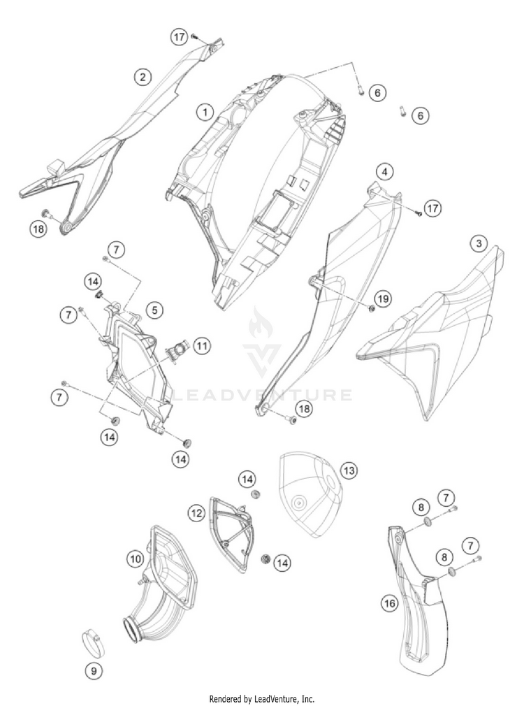 Air Filter 250 XC-W 2026 CHASSIS - 2026 Schematic