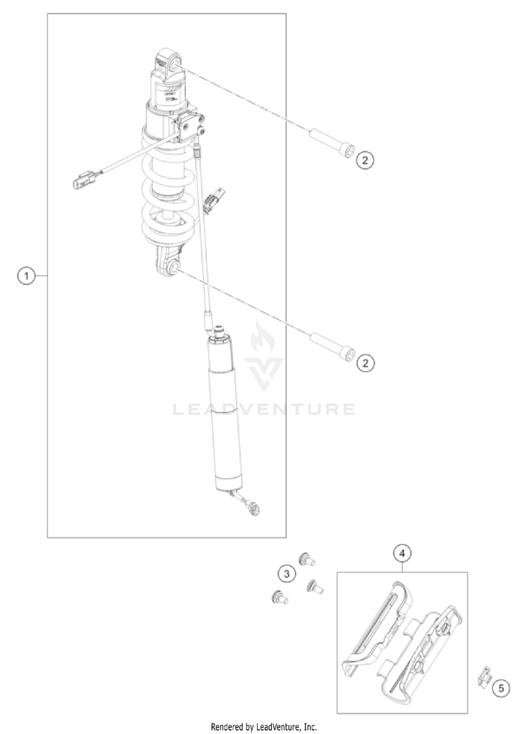 Shock Absorber 1290 SUPER ADVENTURE S, orange US CHASSIS - 2022 Schematic