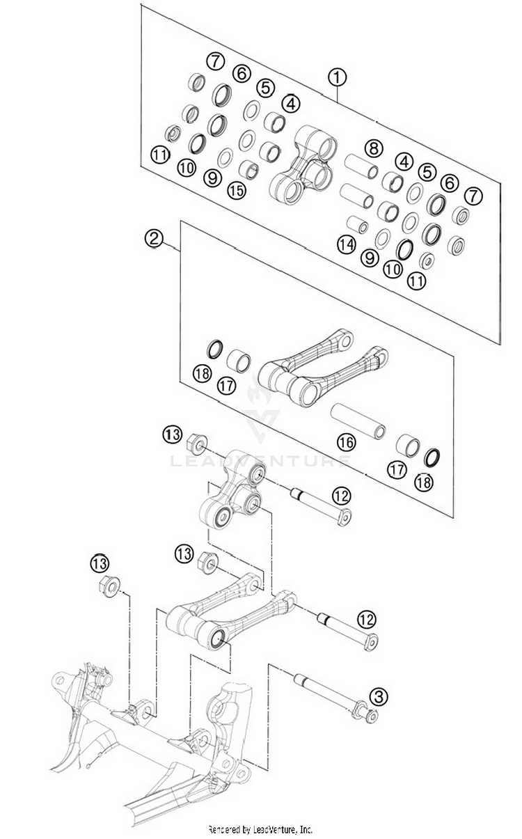 Pro Lever Linking 150 SX Chassis - 2012 Schematic