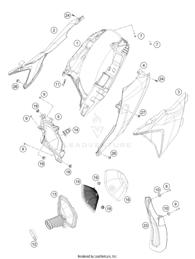 Air Filter 250 SX-F CHASSIS - 2026 Schematic
