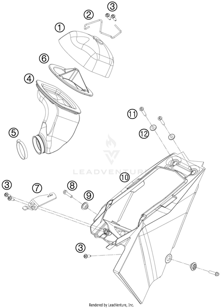 Air Filter 65 SX Chassis - 2011 Schematic