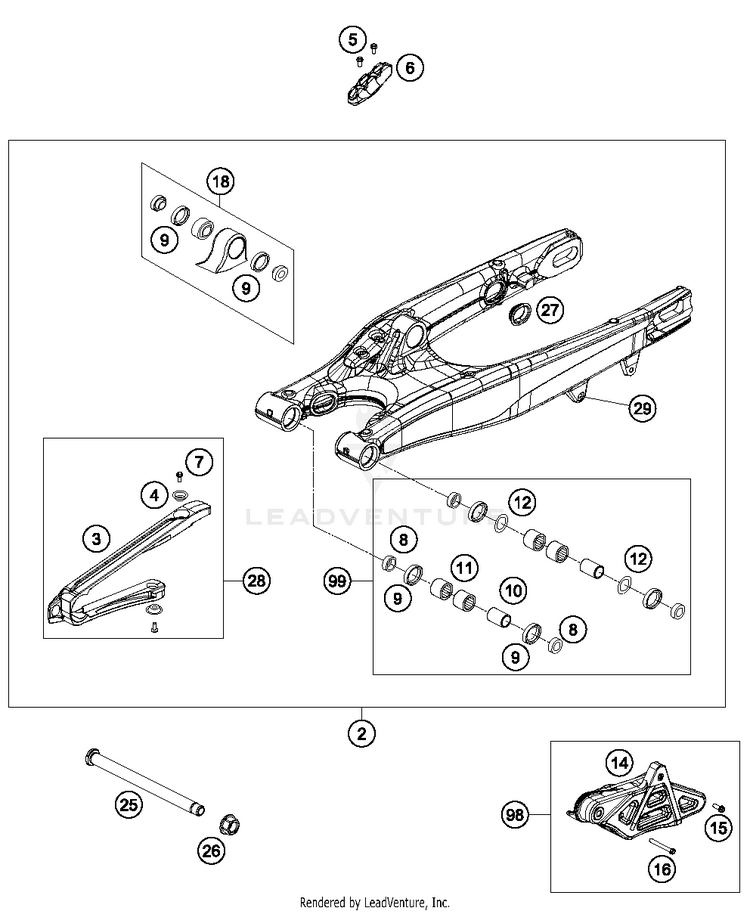 Swing Arm 350 XCFW SIXDAYS Chassis - 2015 Schematic