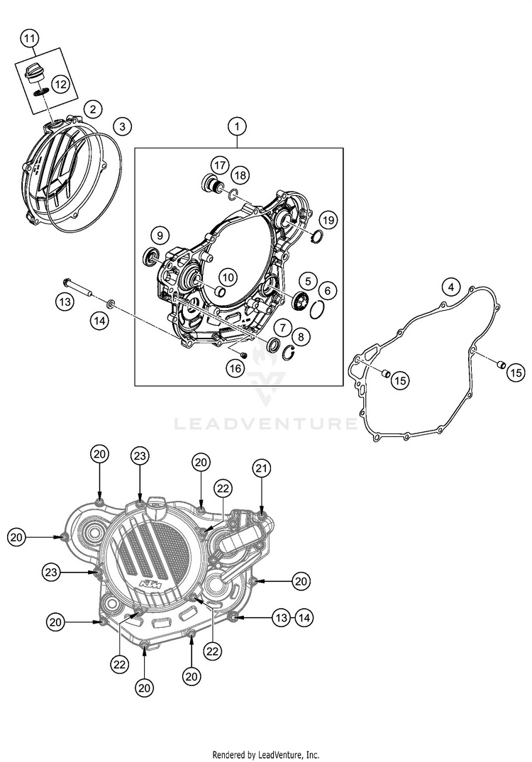 Clutch Cover 450 EXC-F ENGINE - 2019 Schematic