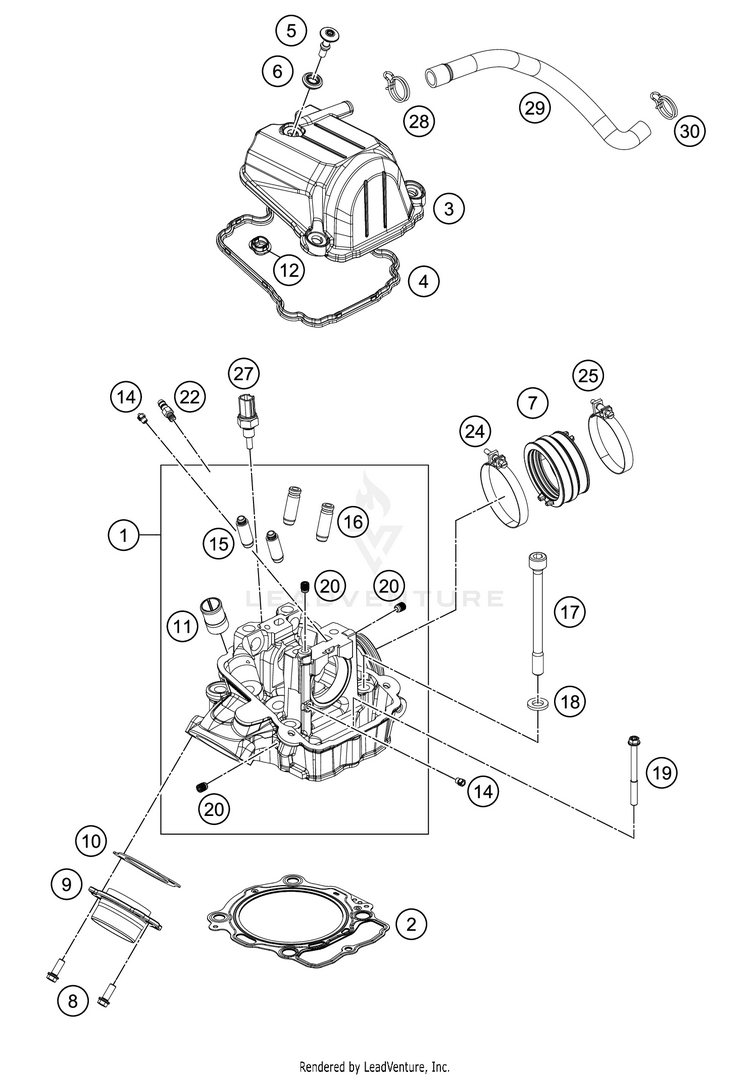 Cylinder Head 500 EXC-F 500 EXC-F SIX DAYS Engine - 2021 Schematic