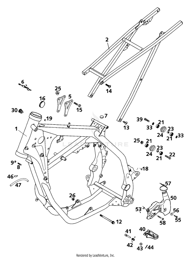 Frame, Sub Frame 200 EXC Chassis - 2001 Schematic