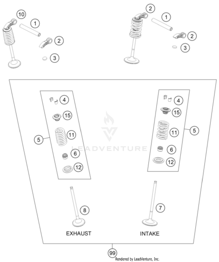 Valve Drive 350 SX-F ENGINE - 2025 Schematic