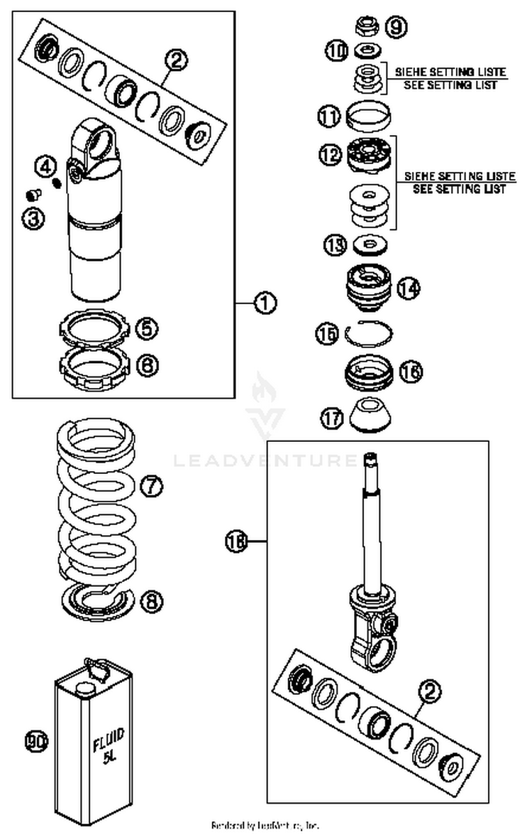 Monoshock Disassembled 50 SX Chassis - 2016 Schematic