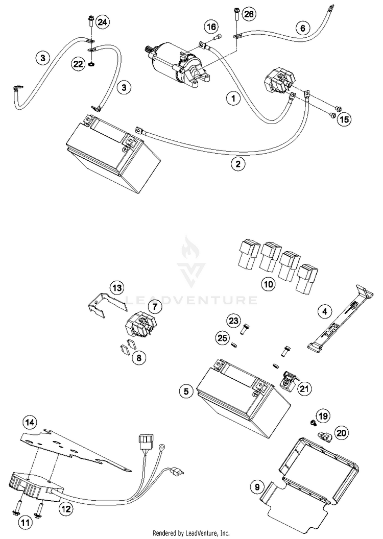 Battery 690 DUKE ORANGE CHASSIS - 2017 Schematic