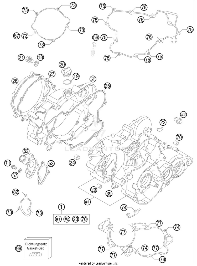 Engine Case 105 SX Engine - 2011 Schematic