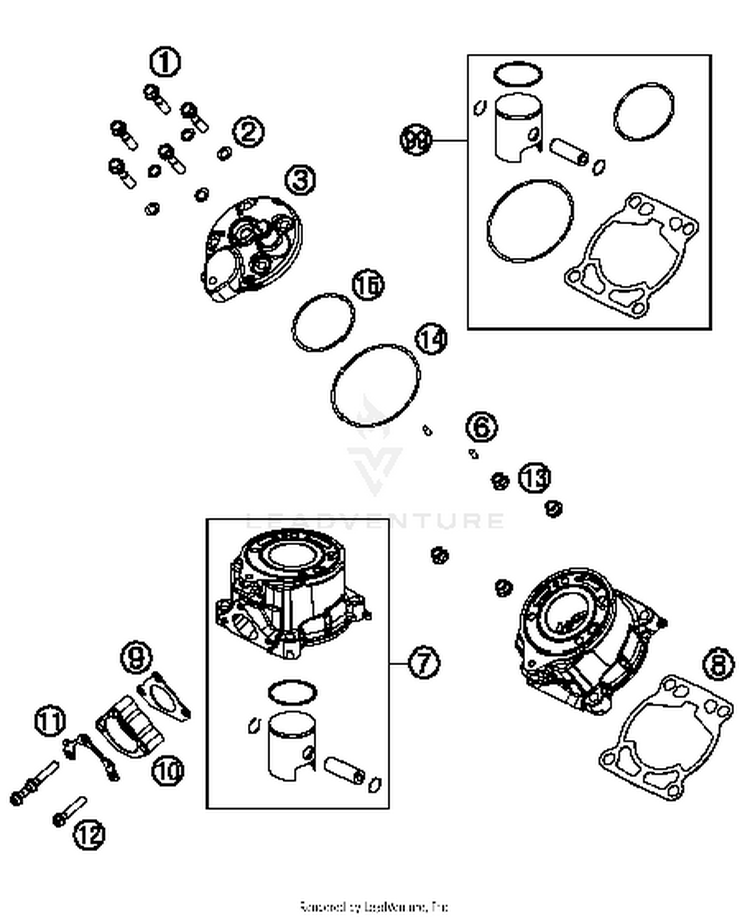 Cylinder, Cylinder Head 50 SX MINI ENGINE - 2018 Schematic